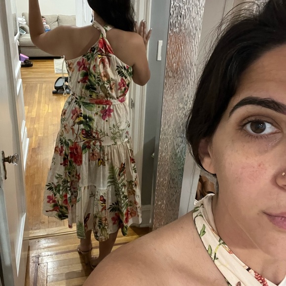Maison Tara summer midi tiered floral print dress - Picture 3 of 5